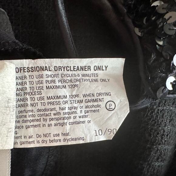 Roberta VTG 90's Black Sequin Dress Sparkly Stretch Cocktail Party Dress 14 Mini - Picture 9 of 9